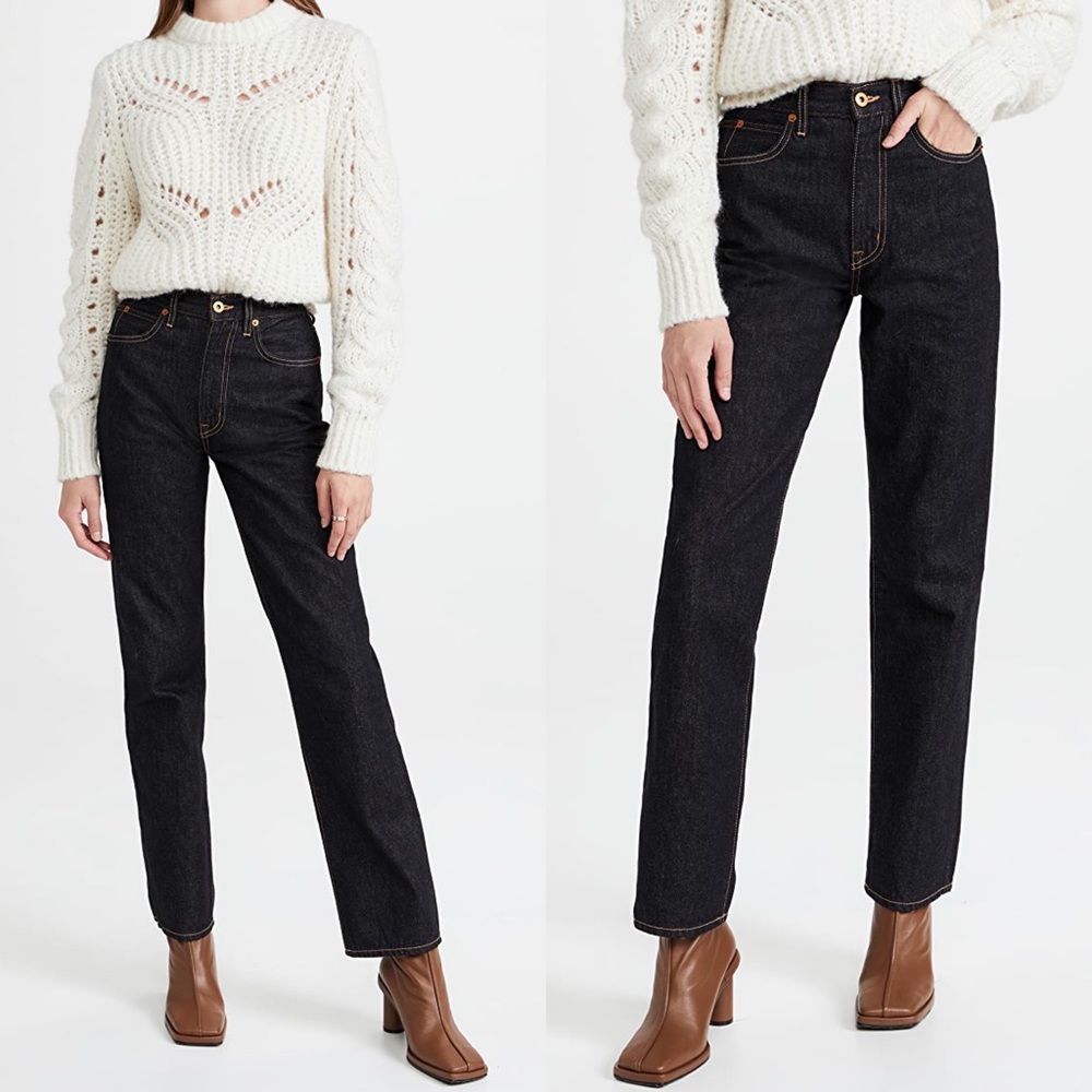 SLVRLAKE London Rigid High-Rise Organic Cotton Straight-Leg Jeans USA Sz 29.